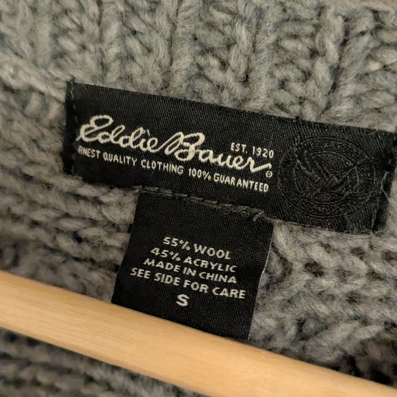 Eddie Bauer Gray Wool Blend Knit Vest - Picture 2 of 2